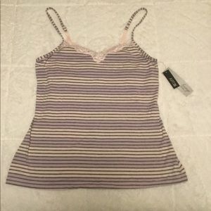Striped Apt. 9 lounge Ashley lace trimmed cami